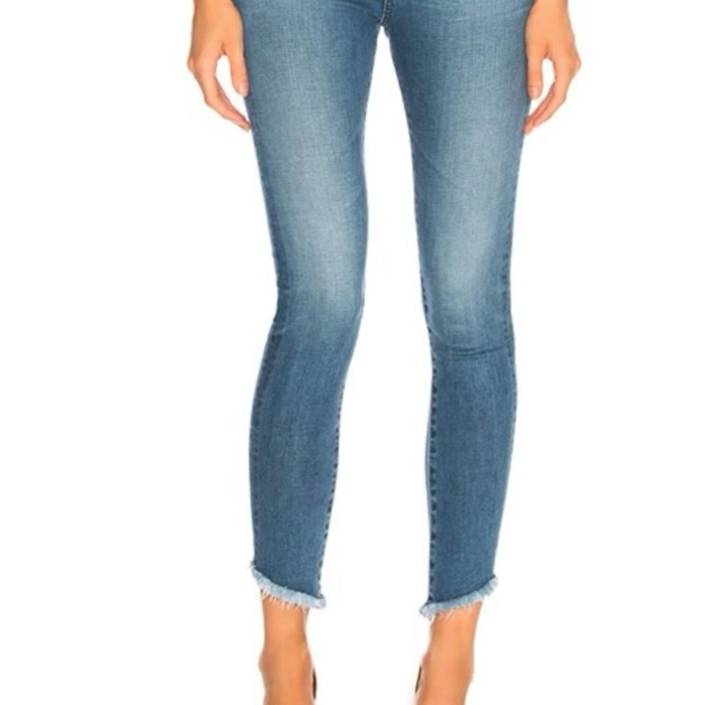 AG Farrah Frayed Asymmetrical Skinny Jeans 28